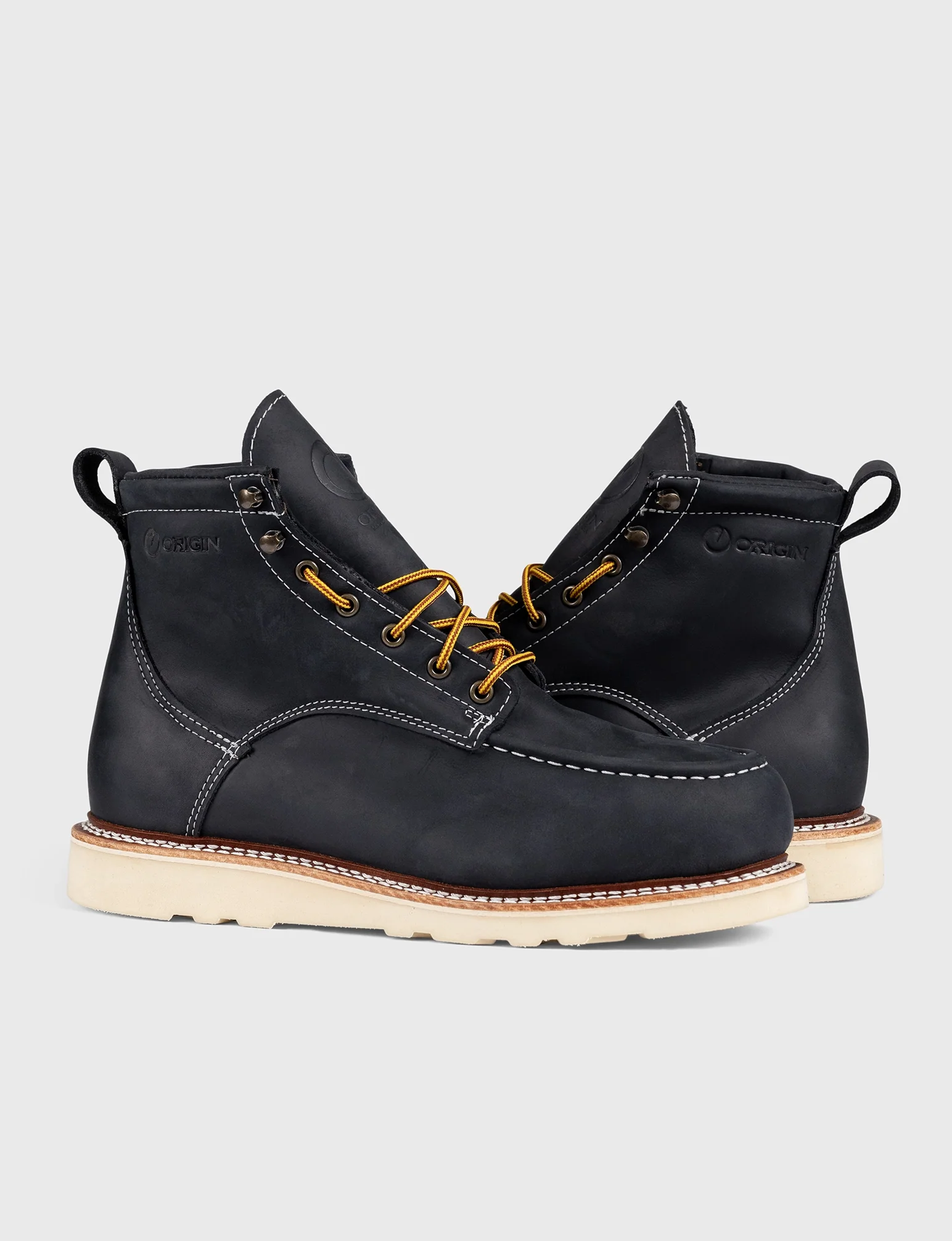 MAINE MOC STEEL TOE BOOT 6" - NATURAL WEDGE SOLE - Image 6