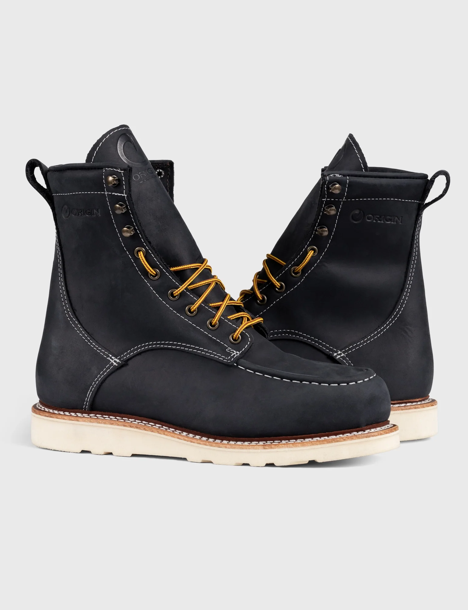 MAINE MOC STEEL TOE BOOT 8" - NATURAL WEDGE SOLE - Image 6